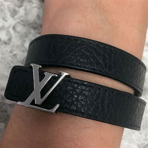 louis vuitton bracelet black|louis vuitton cuff bracelet leather.